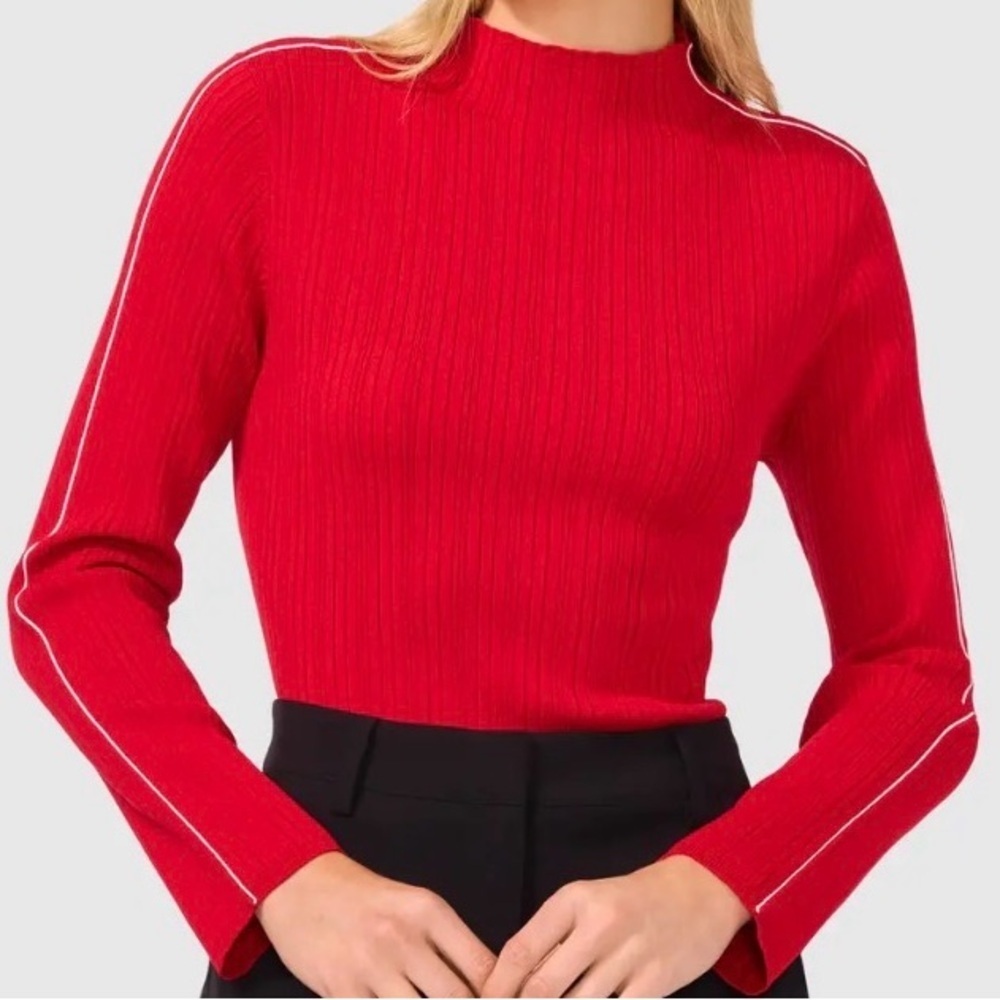 Halogen Vibrant Red Ribbed Top